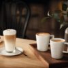 Kohvitass ja Cafe Latte klaas TCHIBOt Kohvitass ja Cafe Latte klaas TCHIBOt