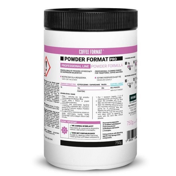 Espressomasina grupi pesupulber Powder Format PRO 750g Espressomasin grupi pesupulber Powder Format PRO